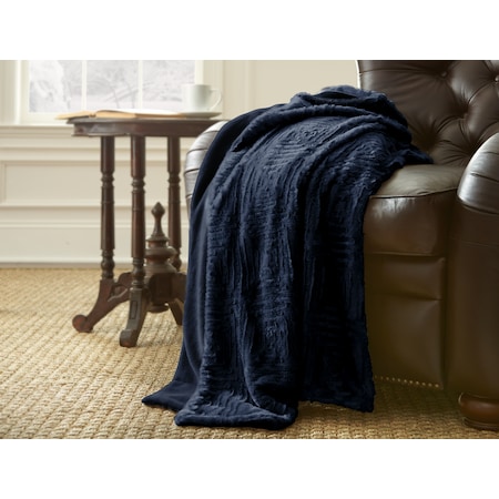 Luxury Faux Fur Throws - Indigo